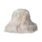 Off White Acrylic Fur Womens Bucket Hat