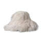 Off White Acrylic Fur Womens Bucket Hat