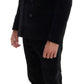 Elegant Black Slim Fit Three-Piece Suit