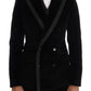 Elegant Black Slim Fit Three-Piece Suit