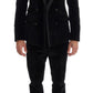 Elegant Black Slim Fit Three-Piece Suit