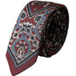 Bordeaux Printed 100% Silk Adjustable Men Tie