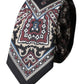 Black Printed 100% Silk Adjustable Men Tie