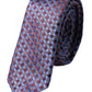 Blue Purple Patterned Silk Adjustable Men Tie