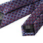 Blue Purple Patterned Silk Adjustable Men Tie