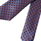 Blue Purple Patterned Silk Adjustable Men Tie