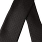 Black Patterned Silk Adjustable Men Tie