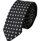 Black Patterned 100%Silk Adjustable Tie