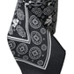 Black Patterned 100%Silk Adjustable Tie