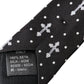 Black White Cross Silk Adjustable Tie