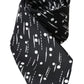 Black Dotted 100% Silk Adjustable Tie