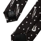 Black Guitar Print Silk Adjustable Tie