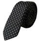 Black Jacquard Patterned Silk Adjustable Men Tie