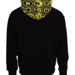 Black Logo Cotton Hooded Sweatshirt Sweater