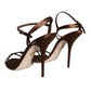 Bronze Ankle Strap Stiletto High Heels Sandals Shoes