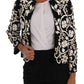 Floral Embroidered Crystal Wool Coat Jacket