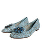 Blue Lace Crystal Ballet Flats Loafers Shoes