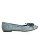 Blue Lace Crystal Ballet Flats Loafers Shoes