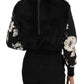 Floral Brocade Black Fur Sweater