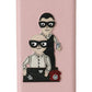 Chic Pink Leather Power Bank