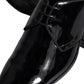 Black Calfskin Leather Derby Men Dress Shoes