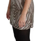 Brown Crystal Shift Mini Zebra Silver Dress