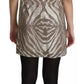 Brown Crystal Shift Mini Zebra Silver Dress