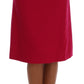 Elegant Pink Wool A-Line Knee-Length Skirt