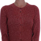 Red Wool Cardigan Sweater