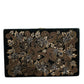 Black Velvet Gold Frame Clutch Evening Party Purse Bag