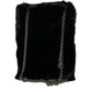 Black Faux Fur Silver Chain Crossbody Shoulder Purse Bag