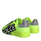 Neon Green Logo Tape Low Top Sneakers Shoes