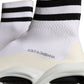 White Black Slip On Wave Socks Sneakers Shoes