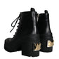 Black Lace Up Trekking Ankle Boots Men Shoes