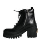 Black Lace Up Trekking Ankle Boots Men Shoes