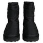 Black Nylon Padded Mid Calf Men Boots Shoes