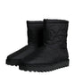 Black Nylon Padded Mid Calf Men Boots Shoes