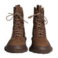 Brown Suede Leather Military Combat Men Boots Shoes