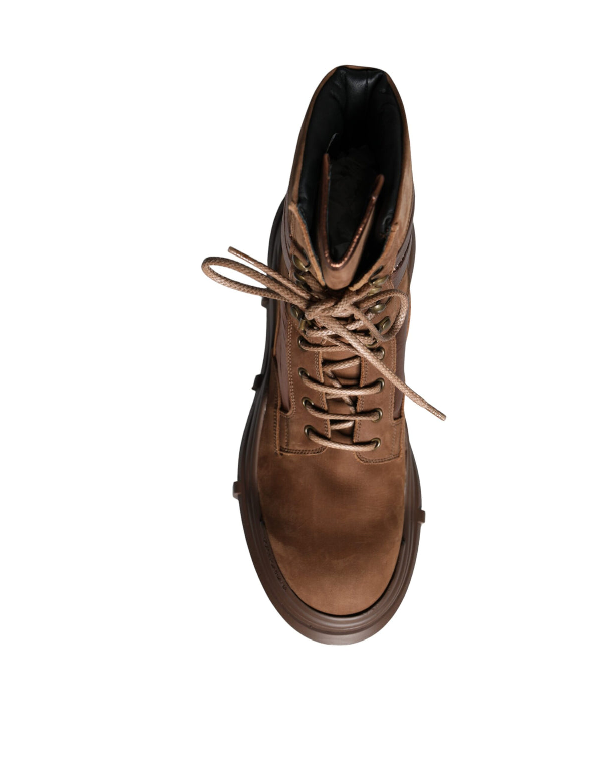 Brown Suede Leather Military Combat Men Boots Shoes