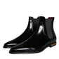 Black Leather Chelsea Ankle Boots Shoes