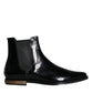 Black Leather Chelsea Ankle Boots Shoes