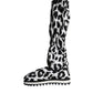 Black White Leopard Quilted Men Boots Sneakers Shoes