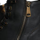 Black Lace Up Mid Calf Boots Men Shoes