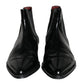 Black Leather Chelsea Ankle Boots Shoes