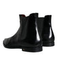 Black Leather Chelsea Ankle Boots Shoes