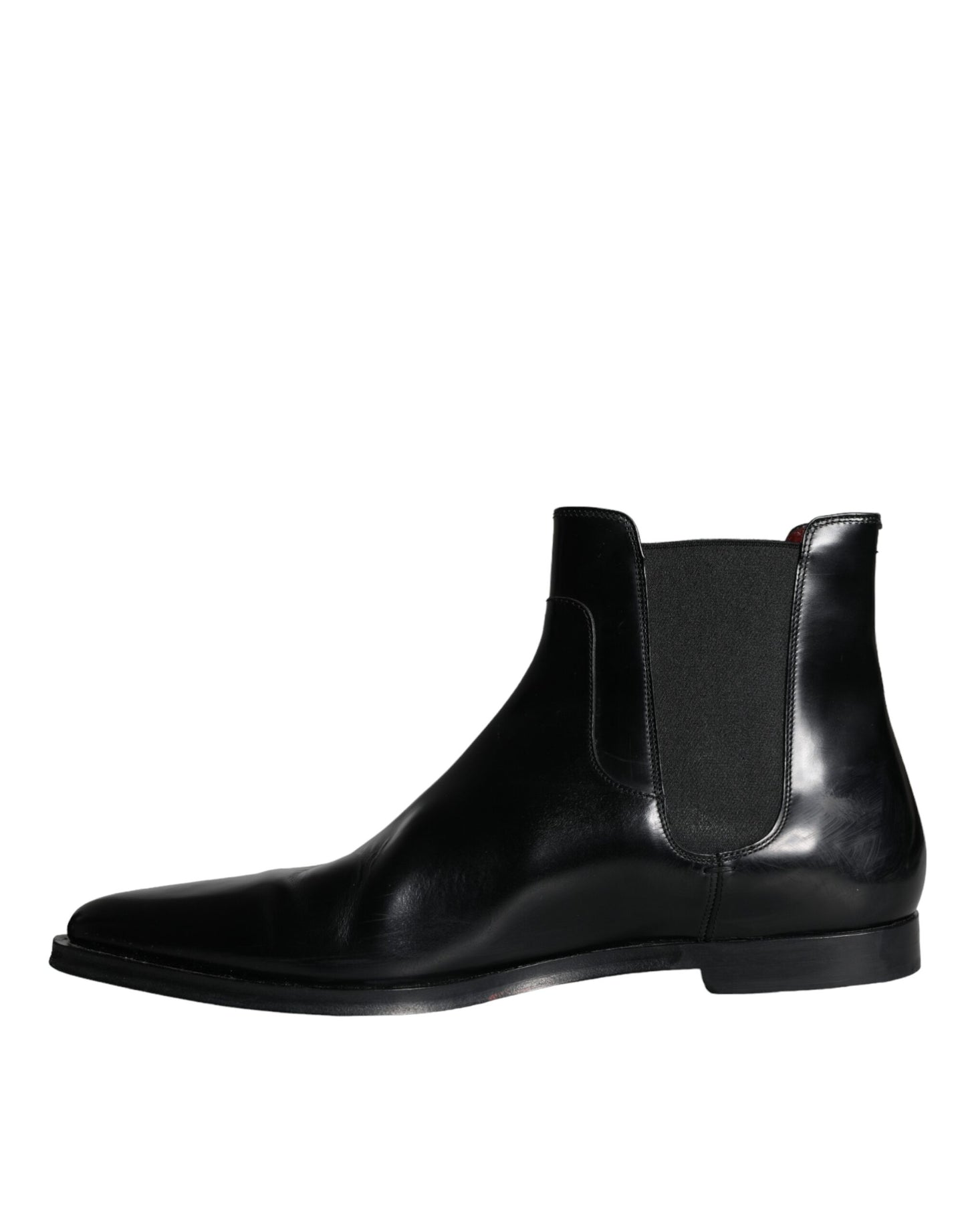 Black Leather Chelsea Ankle Boots Shoes