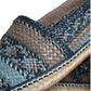 Blue Gray Woven Leather Buffalo Espadrille Shoes