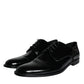 Black Calfskin Leather Derby Men Dress Shoes