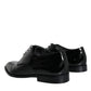 Black Calfskin Leather Derby Men Dress Shoes