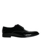 Black Calfskin Leather Derby Men Dress Shoes